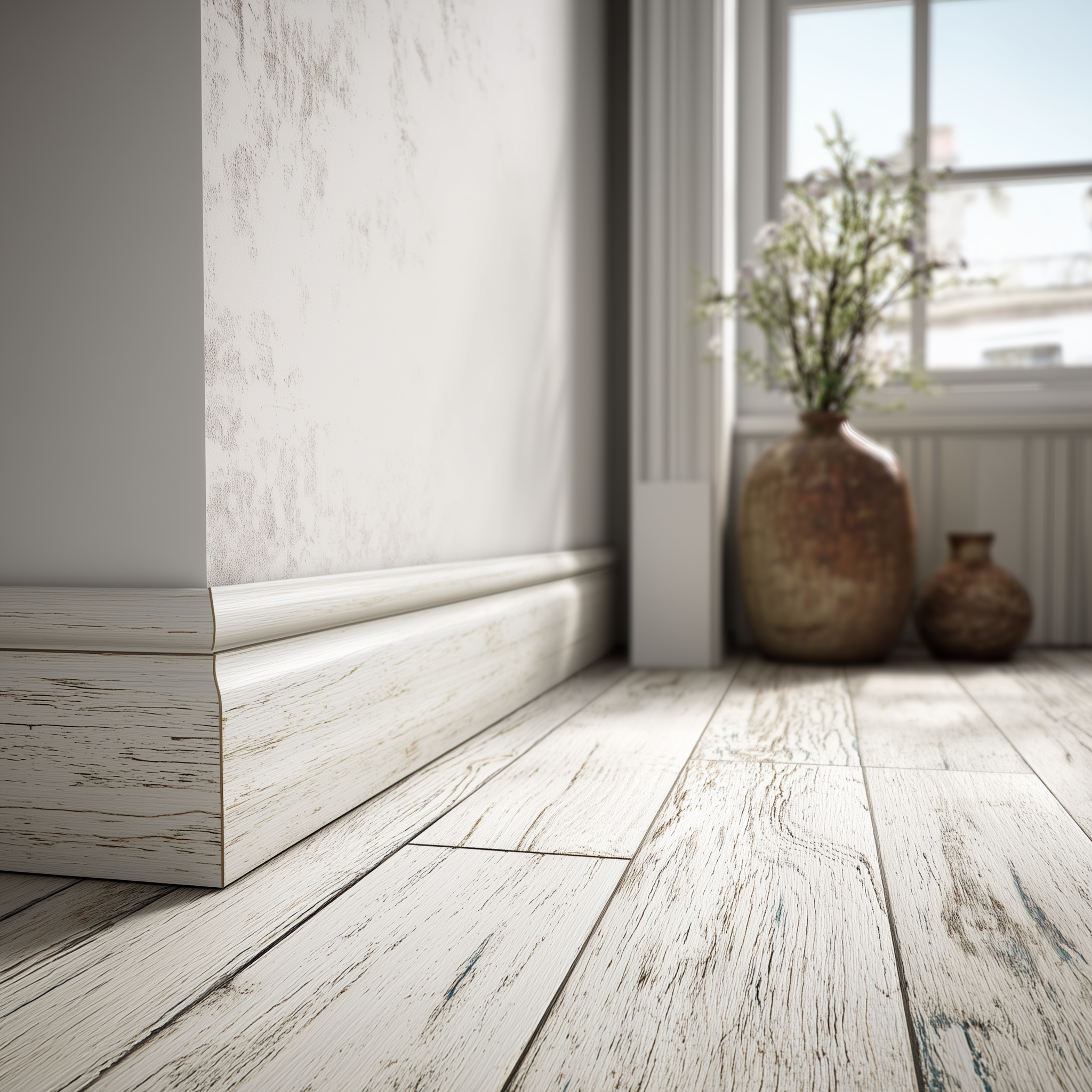 Білий плінтус для підлоги