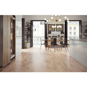 Паркетна дошка Barlinek DECOR Дуб Banana Song Molti FAMILY, 3х смуговий, лак, брашований, 14*207*2200 мм