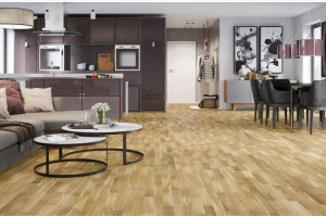 Паркетна дошка Barlinek DECOR Дуб Sunny Molti, 3х смуговий, олія, 14*207*2200 мм FAMILY