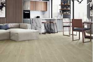 Паркетна дошка Barlinek PURE Дуб Nude Grande COUNTRY, 1х смуговий, лак, 2v фаска, брашований, 14*180*2200 мм