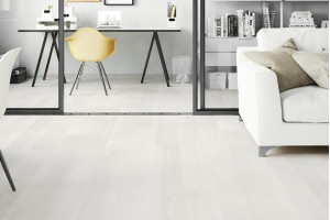 Паркетна дошка Barlinek PURE Ясень Lemon Sorbet Grande FAMILY, 1х смуговий, лак, фаска, брашований, 14*180*2200 мм