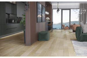 Паркетна дошка Barlinek Smaki Zycia Дуб Salt Grande FAMILY, 1 смуговий, олія, браширований, фаска 4 V, 14*180*220 мм