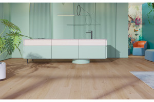 Паркетна дошка Barlinek Smaki Zycia Дуб Tartufo Bianco Grande FAMILY, 1 смуговий, матовий лак, браширований, фаска 4 V, 14*180*220 мм