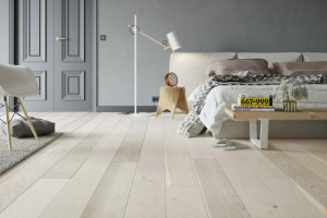 Паркетна дошка Barlinek Smaki Zycia Дуб Cappuccino Grande VARIOUS, 1 смуговий, матовий лак, браширований, фаска 4 V, 14*180*220 мм