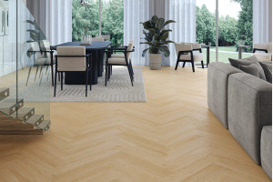 Кварц вініл Barlinek Next Step Herringbone Cream Oak HB, селект, 34 клас, ультра-матовий лак, мікрофаска 4v, підкладка, 6*127.9*639.5 мм