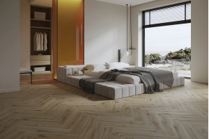 Кварц вініл Barlinek Next Step Herringbone Desert Oak HB, рустик, 34 клас, ультра-матовий лак, мікрофаска 4v, підкладка, 6*127.9*639.5 мм