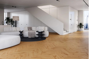 Кварц вініл Barlinek Next Step Herringbone Ginger Oak HB, рустик, 34 клас, ультра-матовий лак, мікрофаска 4v, підкладка, 6*127.9*639.5 мм