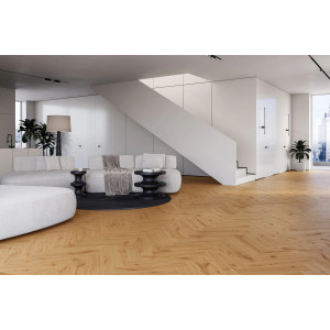 Кварц вініл Barlinek Next Step Herringbone Ginger Oak HB, рустик, 34 клас, ультра-матовий лак, мікрофаска 4v, 5*127.9*639.5 мм
