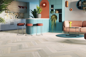 Паркетна дошка Barlinek PURE Classico Line англійська ялинка Дуб Cappuccino COUNTRY, матовий лак,  4-х стороння фаска, 14*130*725 мм