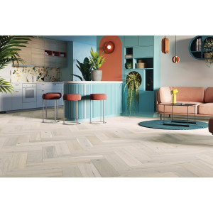 Паркетна дошка Barlinek PURE Classico Line англійська ялинка Дуб Cappuccino COUNTRY, матовий лак,  4-х стороння фаска, 14*130*725 мм