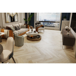 Паркетна дошка Barlinek PURE Classico Line англійська ялинка Дуб Salt Family, олія OXI, брашований, 4-х стороння мікрофаска, 14*130*725 мм