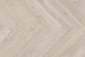 Паркетна дошка англійська ялинка Barlinek PURE Дуб Pudding Family, матовий лак крем, брашований, 4-х стороння мікрофаска, 14*130*725 мм