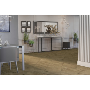 Паркетна дошка Barlinek - PURE Classico Line французька ялинка Дуб Ontario, матовий лак, 4-х стороння фаска, брашування, 14*130*725 мм