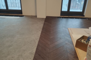 Укладання паркету із заводською обробкою (малюнок французька | ризька | угорська ялинка, ) на стяжку