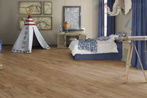 Паркетна дошка TARKETT RUMBA Дуб Мідний, рустик, лак, середнє брашування, 14*120*1200 мм