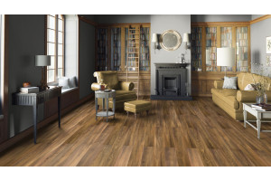 Паркетна дошка Tarkett Tango Дуб Шварцвальд, рустик, лак, середнє брашування, 2-х стороння фаска, 14*164*2215 мм