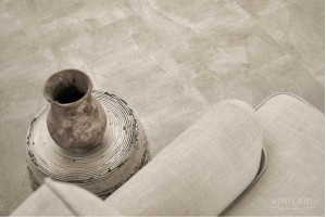 Вінілова підлога клейова Ceramo VINILAM плитка 2,5 mm 61603 Бетонна Суміш, 43 клас, мікрофаска, 2.5*475*950 мм