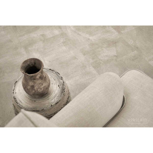 Вінілова підлога клейова Ceramo VINILAM плитка 2,5 mm 61603 Бетонна Суміш, 43 клас, мікрофаска, 2.5*475*950 мм