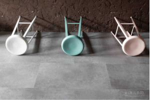 Вінілова підлога клейова Ceramo VINILAM плитка 2,5 mm 61609 Цемент, 43 клас, мікрофаска, 2.5*475*950 мм