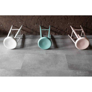 Вінілова підлога клейова Ceramo VINILAM плитка 2,5 mm 61609 Цемент, 43 клас, мікрофаска, 2.5*475*950 мм