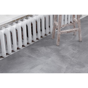 Вінілова підлога клейова Ceramo VINILAM плитка 2,5 mm 61602 Сірий Бетон, 43 клас, мікрофаска, 2.5*475*950 мм