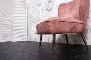 Вінілова підлога клейова Ceramo VINILAM плитка 2,5 mm 61607 Сланцевий Чорний, 43 клас, мікрофаска, 2.5*475*950 мм