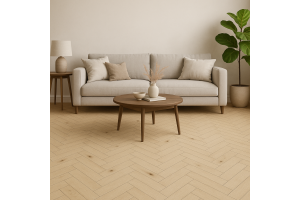 Паркетна дошка англійська ялинка Arkwood Oak Cotton White натур13x90x500 мм