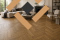Паркет ялинка англійська 3-шарова  Arkwood Loft Oak Black дуб натур 14*140*600 мм