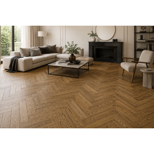 Паркет ялинка англійська 3-шарова Arkwood Loft Oak Black дуб рустик 14*120*600 мм