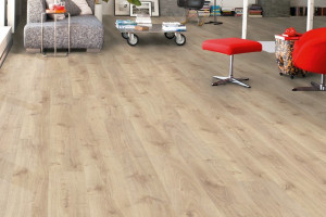 Ламінат Quick-Step Creo Дуб натуральний Вірджинія світло-коричневий, 32 клас, без фаски, вологостійкий, 7×190×1200 мм