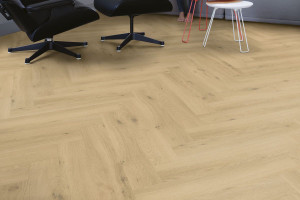 Quick-Step вініл Pristine Блаженство океану натуральний, англійська ялинка, 33 клас, водостійкий, клейовий, фаска 4v, брашований, 2.5*129*740 мм