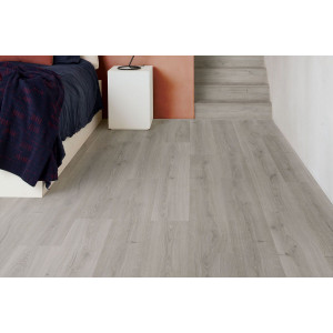 Quick-Step вініл Bloom Дуб ботанічний сірий, 33 клас, водостійкий, замковий, фаска 4v, брашований, підкладка, 6*209*1494 мм