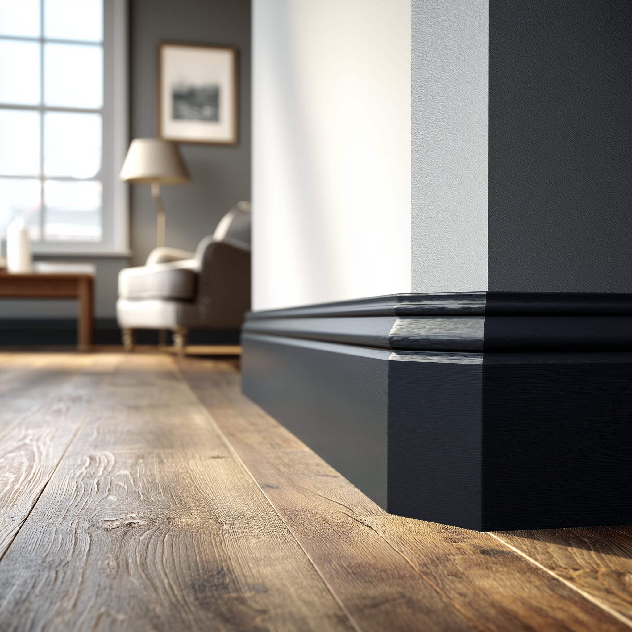 Чорний плінтус для підлоги