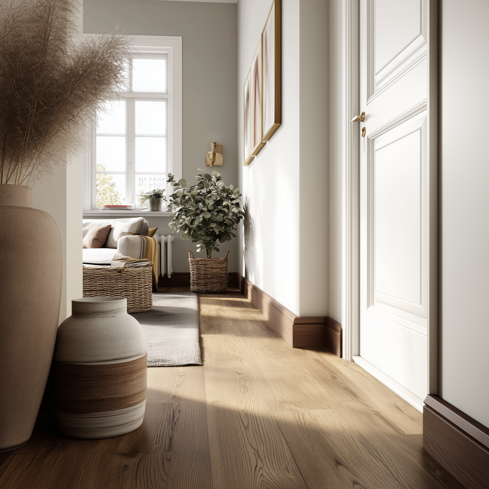 Коричневий плінтус для підлоги